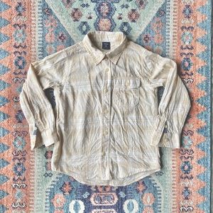 Gap kids cream plaid button down shirt minimalist neutral spring colors boys 5T